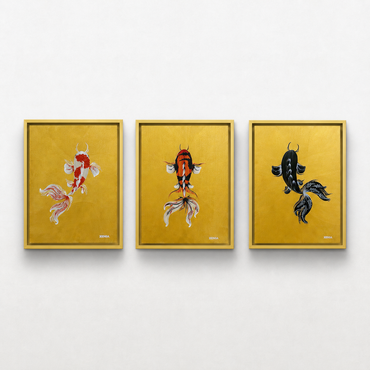 Three-set Koi on Gold